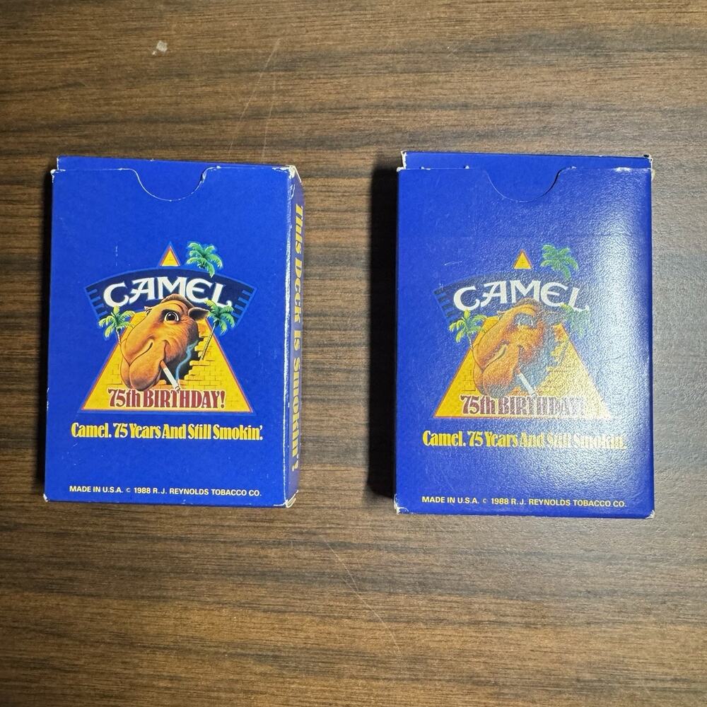 Vintage 1988 Camel 75th Birthday Pack Playing Cards Lots Of 2 Decks